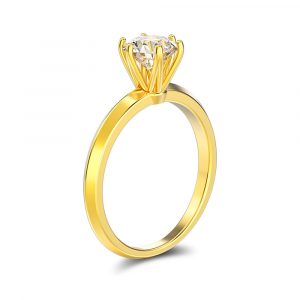 Anillo Oro 18 k., Brillante Central