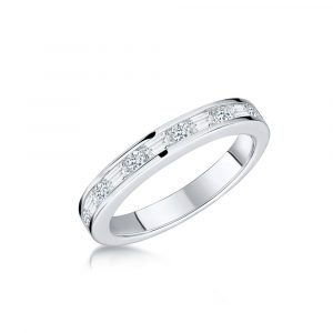 anillo medio cintillo platino y brillantes