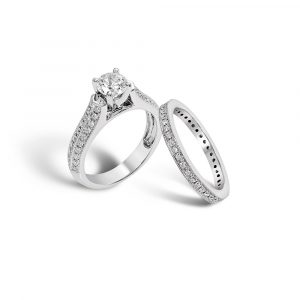 anillo solitario platino brillantes