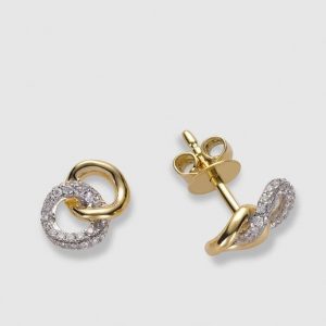 aros oro amarillo y brillantes