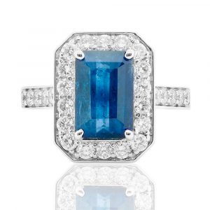 Anillo Platino, Zafiro y Brillantes