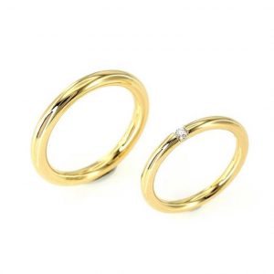 argollas de matrimonio inglesas oro con 1 brillante