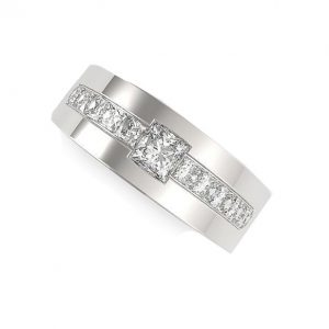 anillo medio cintillo platino